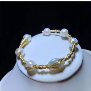14k gold fill pearl bracelet